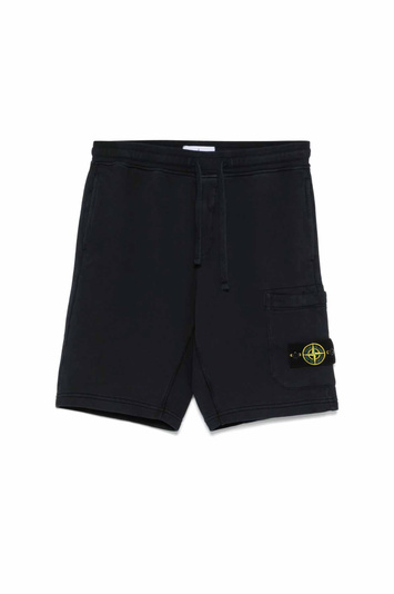 STONE ISLAND 6200011 Organic Cotton Fleece Shorts Black
