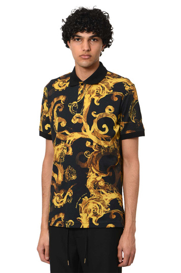 VERSACE JEANS COUTURE Watercolour Couture Polo-Shirt Black