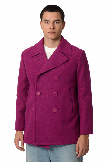 LACOSTE Slub Wool Coat Pink . Men . 40