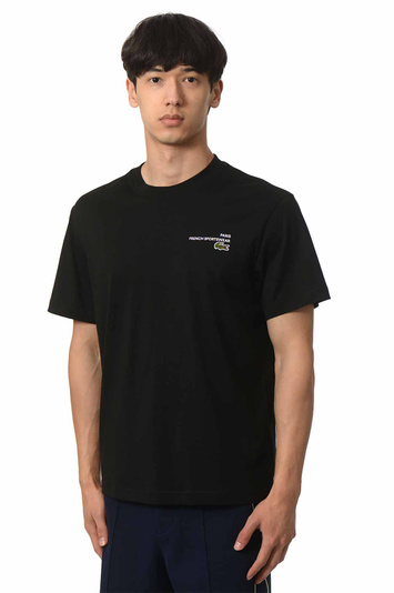 LACOSTE Camiseta de punto estampada Negro