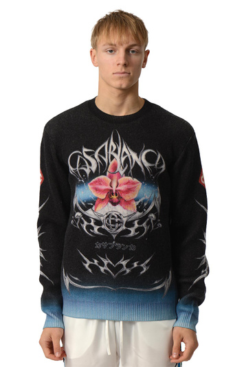 CASABLANCA Blades Cashmere Blend Jumper Black
