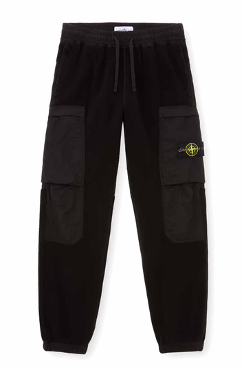 STONE ISLAND 62753 Baumwollflor mit Nylon-TC Jogginghose Schwarz