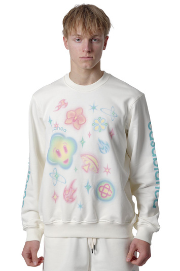 CASABLANCA Airbrush Smiley Sweatshirt Off-White