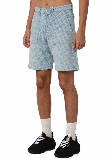 CASABLANCA Monogram Jean Shorts Light Blue