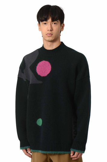 LACOSTE Graphic Wool Sweater Dark Green . Men . L