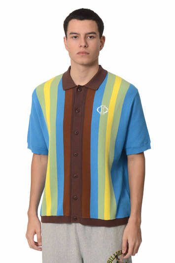 ICECREAM Jacquard Knit Short Sleeve Polo Cardigan