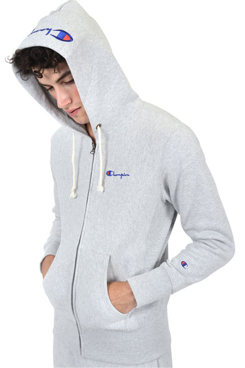 CHAMPION Logo Hood Grey Jacket . Men . S