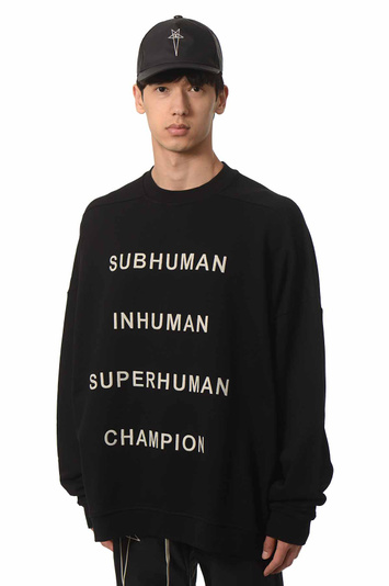 CHAMPION X RICK OWENS Jumbo Sweatshirt Compact Felpa Jersey Black