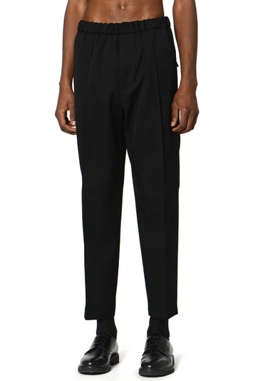 JIL SANDER Locker geschnittene Hose aus Wolle Schwarz