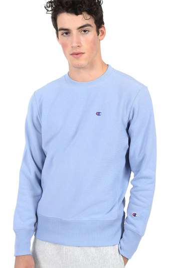 CHAMPION Small Logo Light Blue Sweatshirt . Men . S