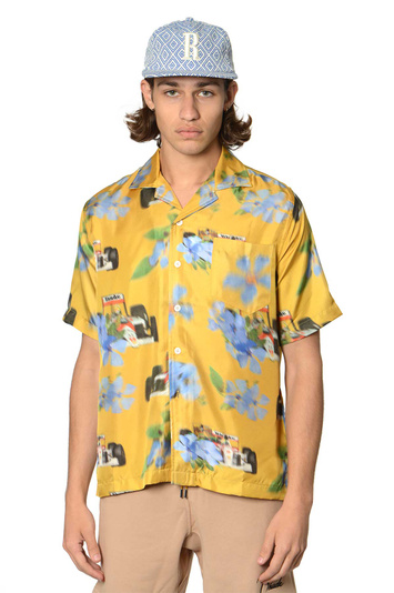 RHUDE Loix Silk Shirt Yellow . Men . M
