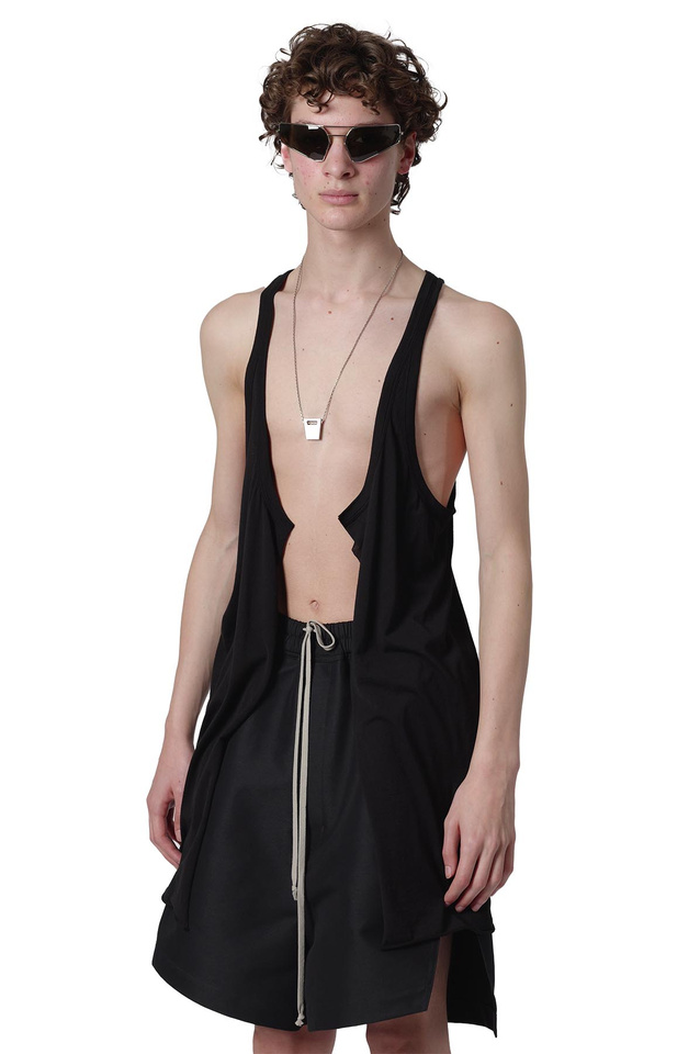 RICK OWENS テンプルオープンポニー タンクトップ ブラック - Wrong