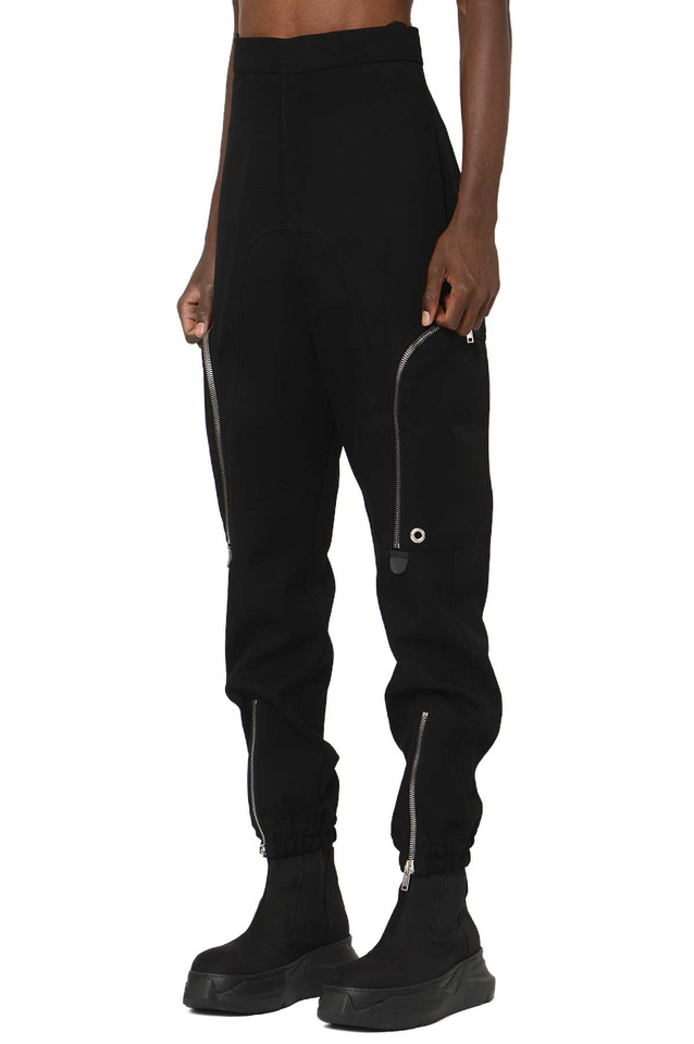 RICK OWENS Porterville Dirt Bauhaus Wool Trousers Black - Wrong