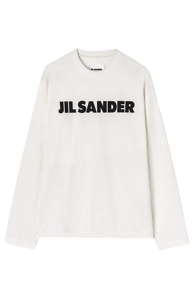 トップス 2019AW JIL SANDER Oversized Shirt JIL SANDER Oversized Logo LS T-shirt Porcelain - Wrong Weather