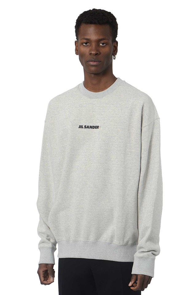 2024AW JIL SANDER＋ Logo SWEATSHIRT Gray JIL SANDER+ Logo Sweatshirt Powder Grey - Wrong Weather