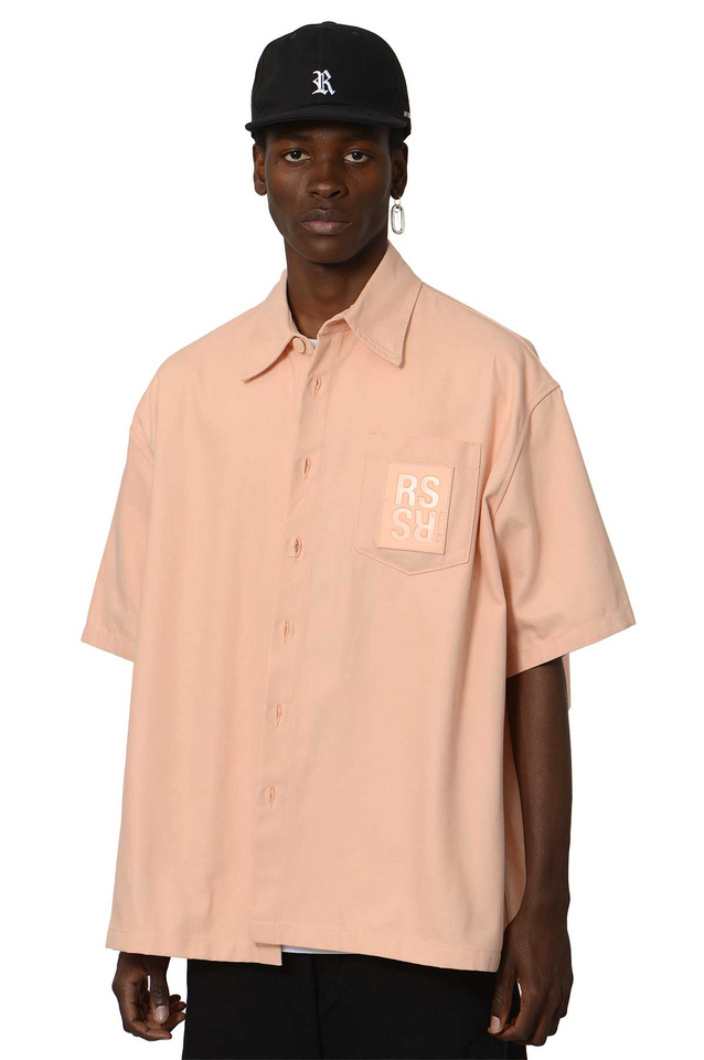 RAF SIMONS Oversized Fit RS Denim SS Shirt Peach - Wrong Weather