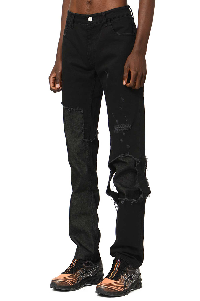 RAF SIMONS Destroyed Double Denim Jeans - Wrong Weather
