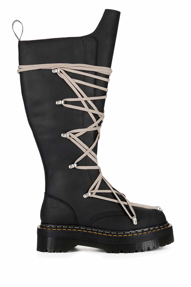 Rick Owens × Dr. Martens1B60 PENTALACE DR. MARTENS X RICK OWENS 1B60 Quad Sole Pentalace Boots - Wrong