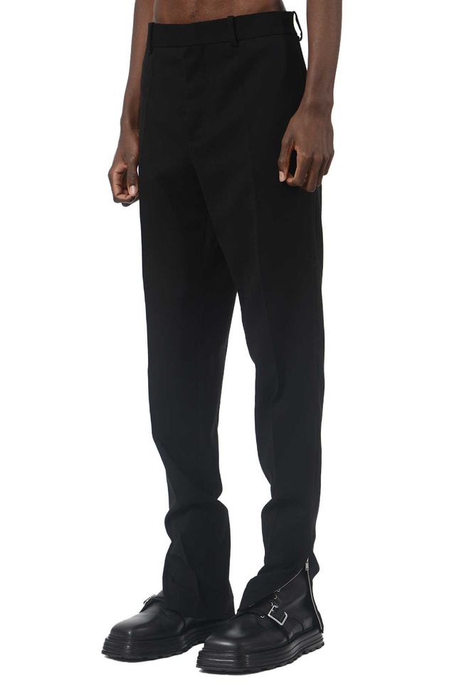 JIL SANDER Virgin Wool Zip Trousers Black - Wrong Weather