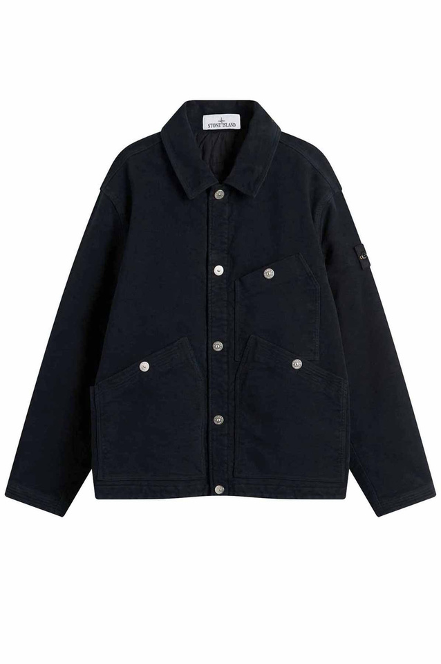 STONE ISLAND 4100055 Cotton Moleskin Jacket Navy Blue - Wrong Weather