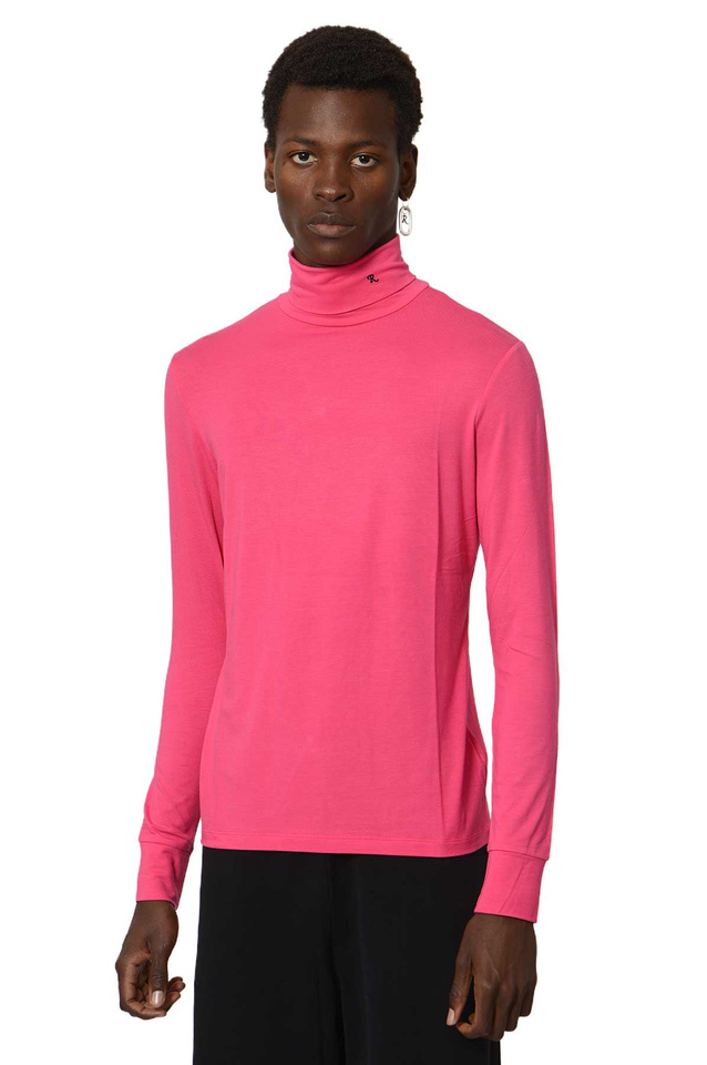RAF SIMONS RS ハンドサイン タートルネックトップ ピンク - Wrong Weather