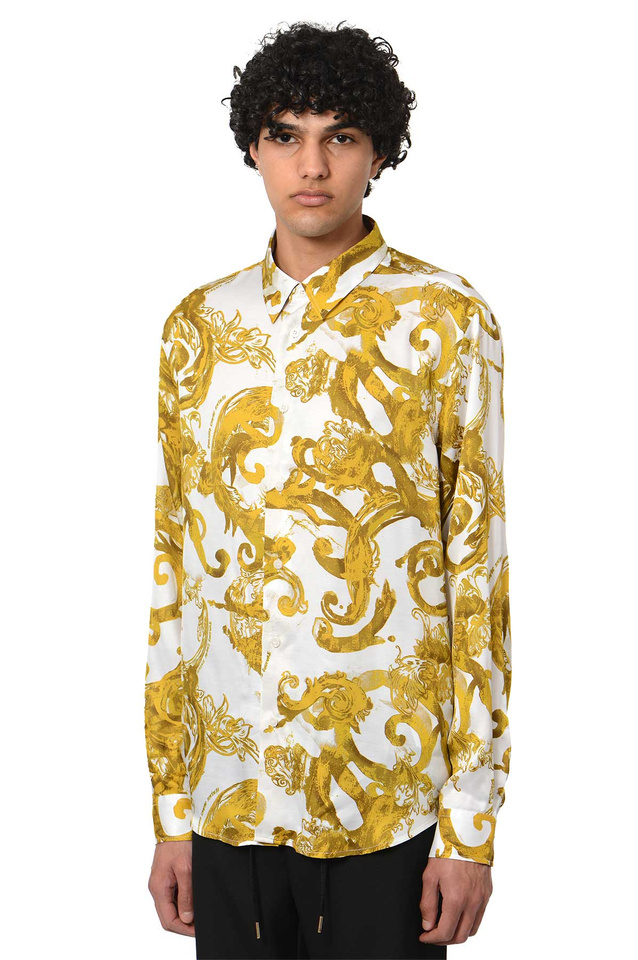 versace jeans couture dress shirt Versace Jeans Couture Long Sleeve Shirt Black - Male