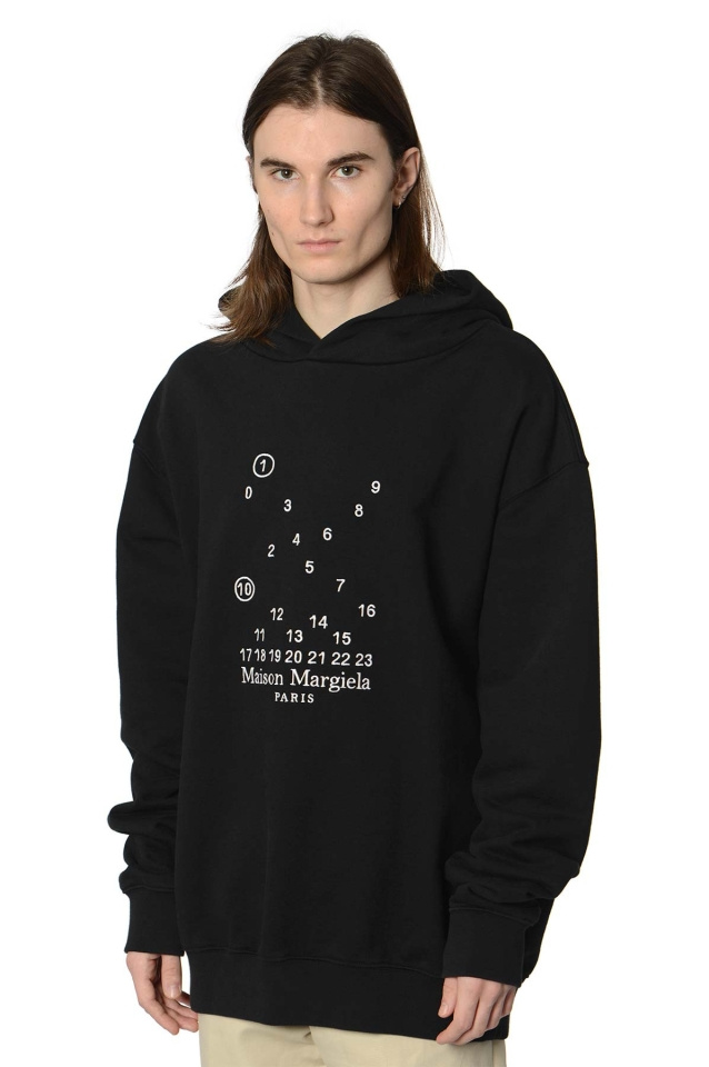 MAISON MARGIELA Numbers Logo Hoodie Black - Wrong Weather