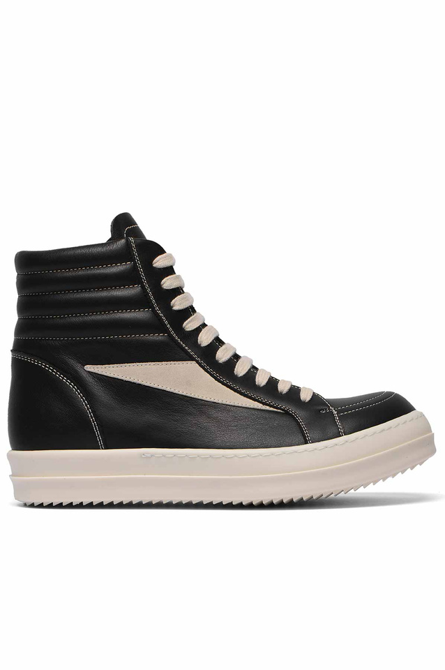 RICK OWENS ヴィンテージ・ハイ・スニーカー ブラック/ミルク - Wrong