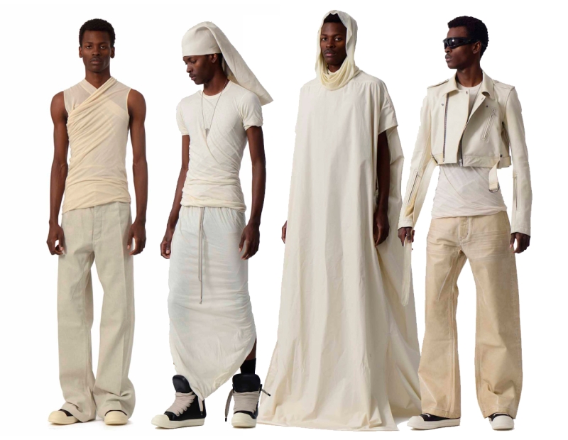 RICK OWENS HOLLYWOOD COLLECTION "WHITE SATIN ARMY OF LOVE"