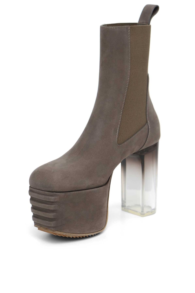 RICK OWENS Suede Kiss Boots Grey - Wrong Weather