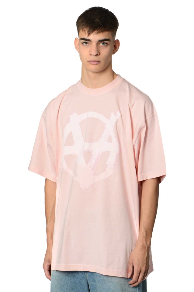 VETEMENTS Double Anarchy Tonal T-shirt Baby Pink - Wrong Weather