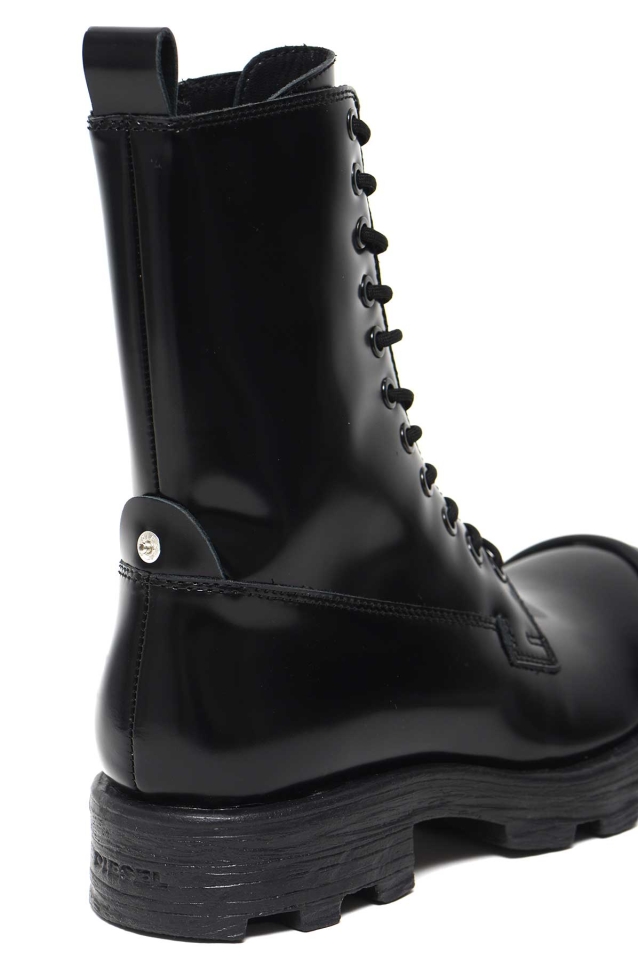 Oval-d Leather Combat Boots