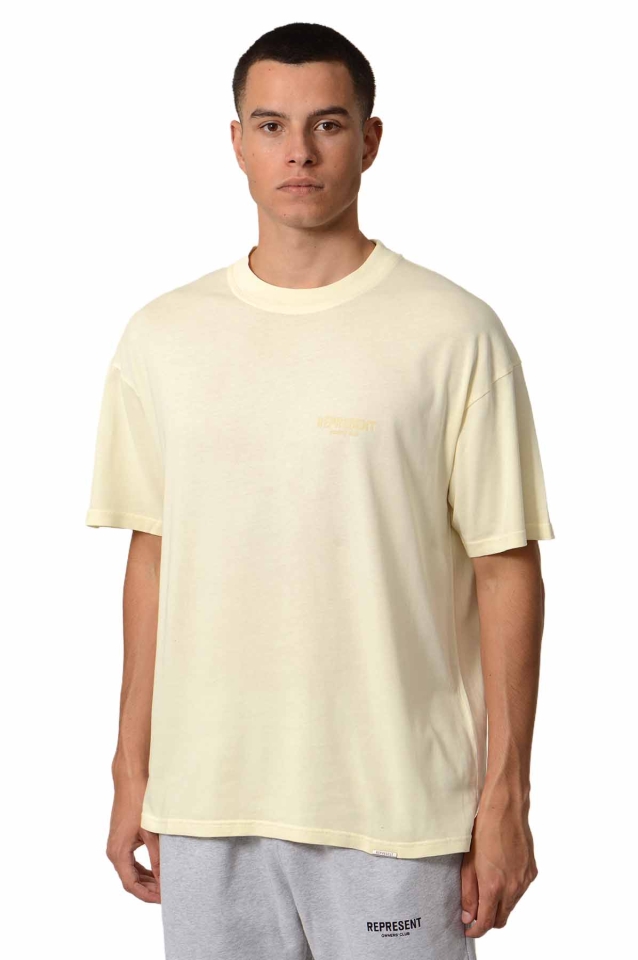 REPRESENT Owners Club Logo T-Shirt Buttercream - Wrong Weather
