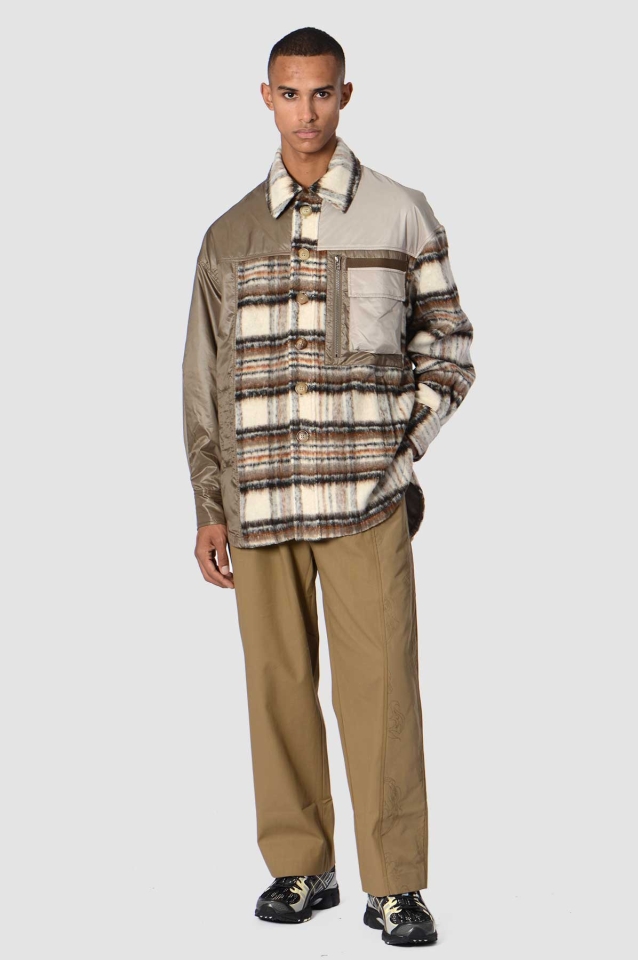 FENG CHEN WANG Panelled Flannel Shirt Jacket - Wrong Weather