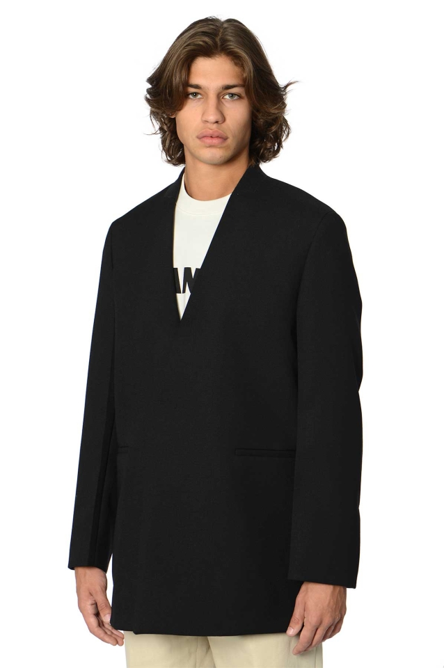 JIL SANDER Fold Lapel Blazer Jacket Black - Wrong Weather