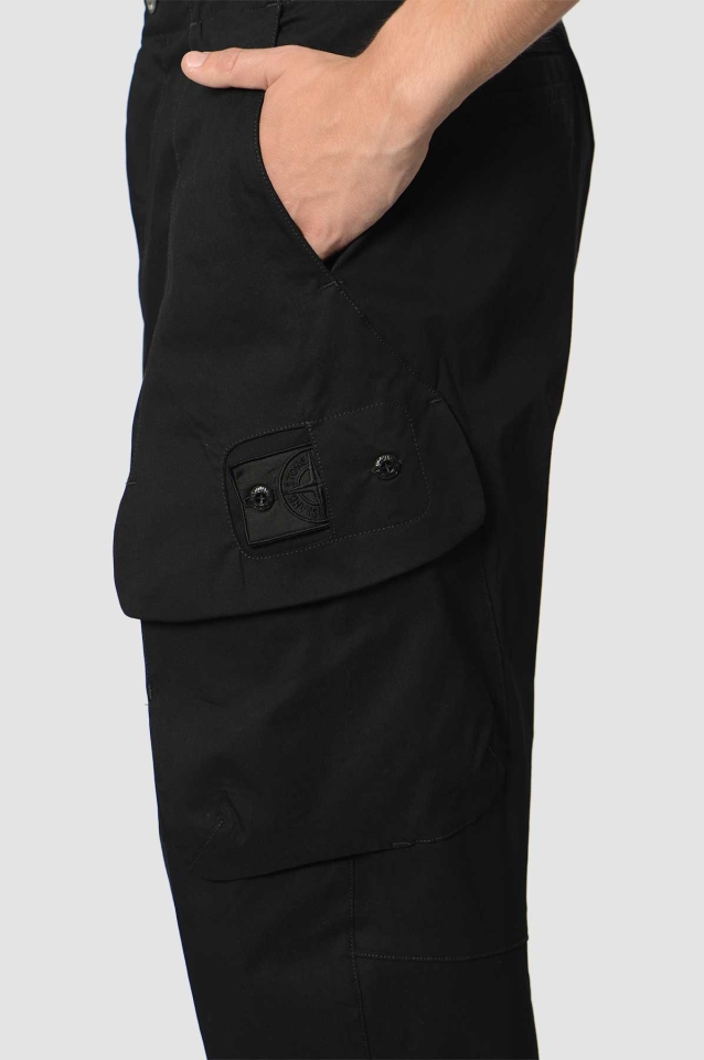 STONE ISLAND Shadow Project Chino Cargo Trousers Black - Wrong Weather