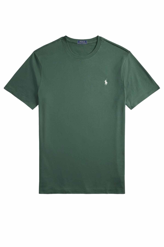 ★POLO RALPH LAUREN★ Classic Fit Logo Jersey T-Shirt Green Polo Ralph Lauren Short Sleeve Classic Fit Chain-Stitch Logo