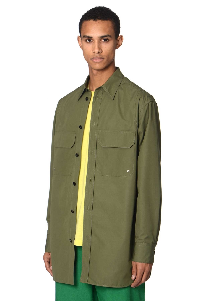 JIL SANDER Oversized Straight Cut Shirt Green - Wrong Weather