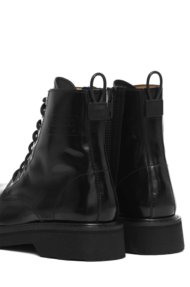 KENZO Smile Lace-Up Boots Black - Wrong Weather