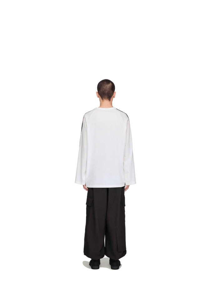 Y-3 長袖3ストライプワイヤーTシャツ ホワイト - Wrong Weather
