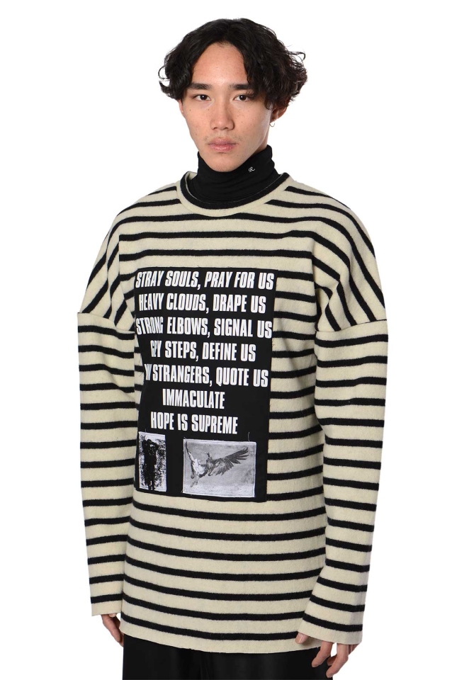 ブランド 新品 raf simons archive redux パッチ ストライプ ニット