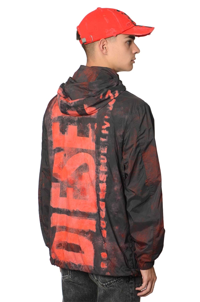 DIESEL J-Warrett-Logo-Logo Jacket Black/Red - Wrong Weather