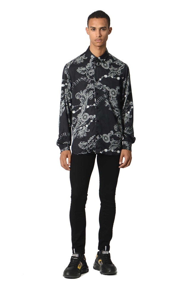 VERSACE Chain Couture Shirt Black - Wrong Weather