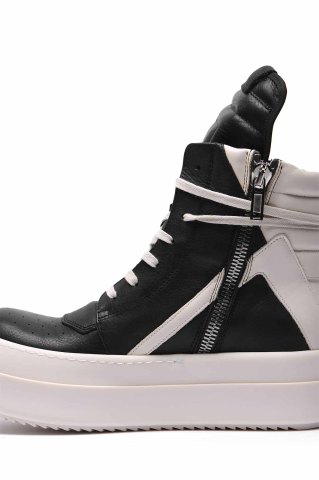 RICK OWENS Mega Bumper Geobasket Sneakers Black/Milk - Wrong Weather