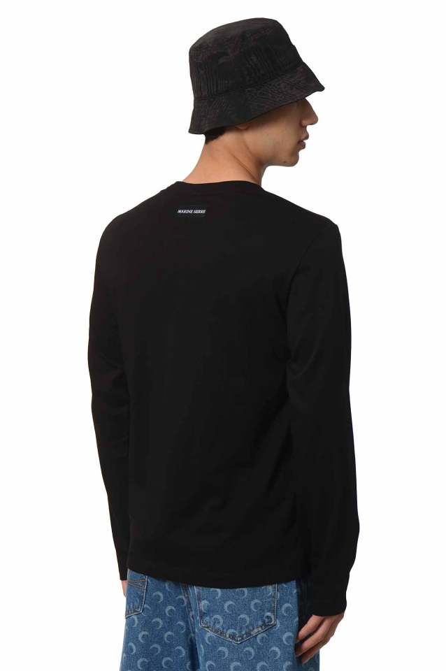 MARINE SERRE ムーンロゴジャージー長袖Tシャツ ブラック