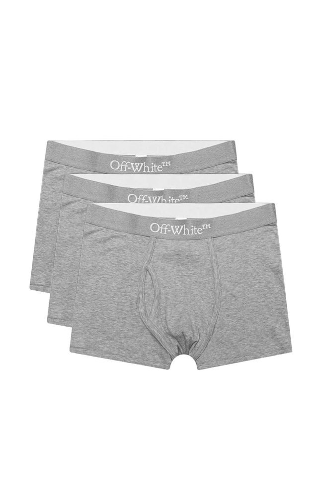 OFF-WHITE Grey Rib 3-Pack Boxers - Wrong Weather