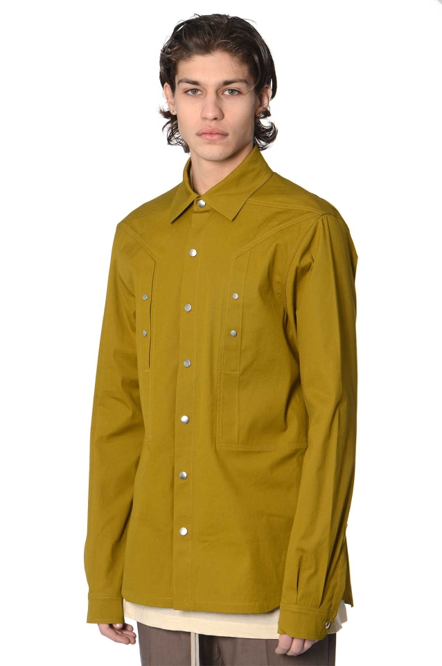 RICK OWENS Light Cotton Drill Outershirt Sulphate - Wrong Weather