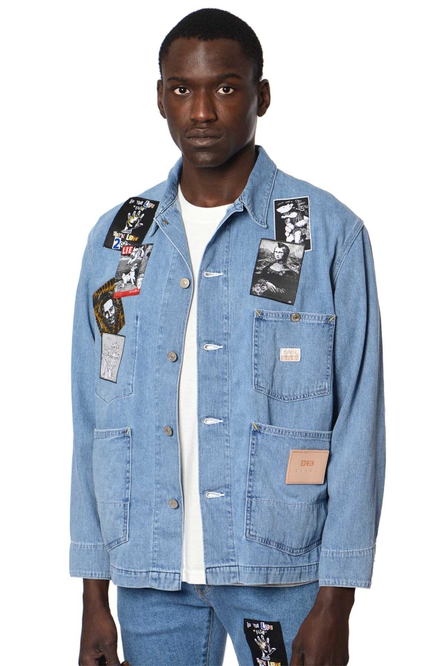 KIDILL X EDWIN Patches Blue Denim Shirt-Jacket - Wrong Weather