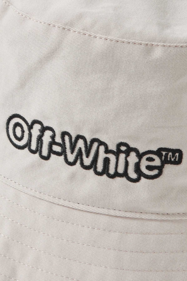 OFF-WHITE Blur Logo Bucket Hat Bone White