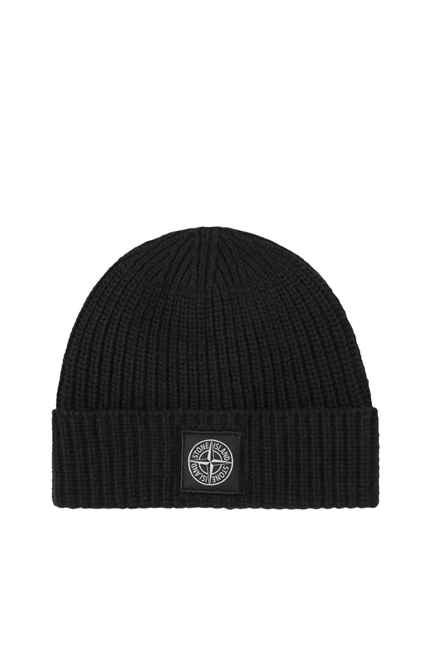 STONE ISLAND Wool Beanie Black - Wrong Weather